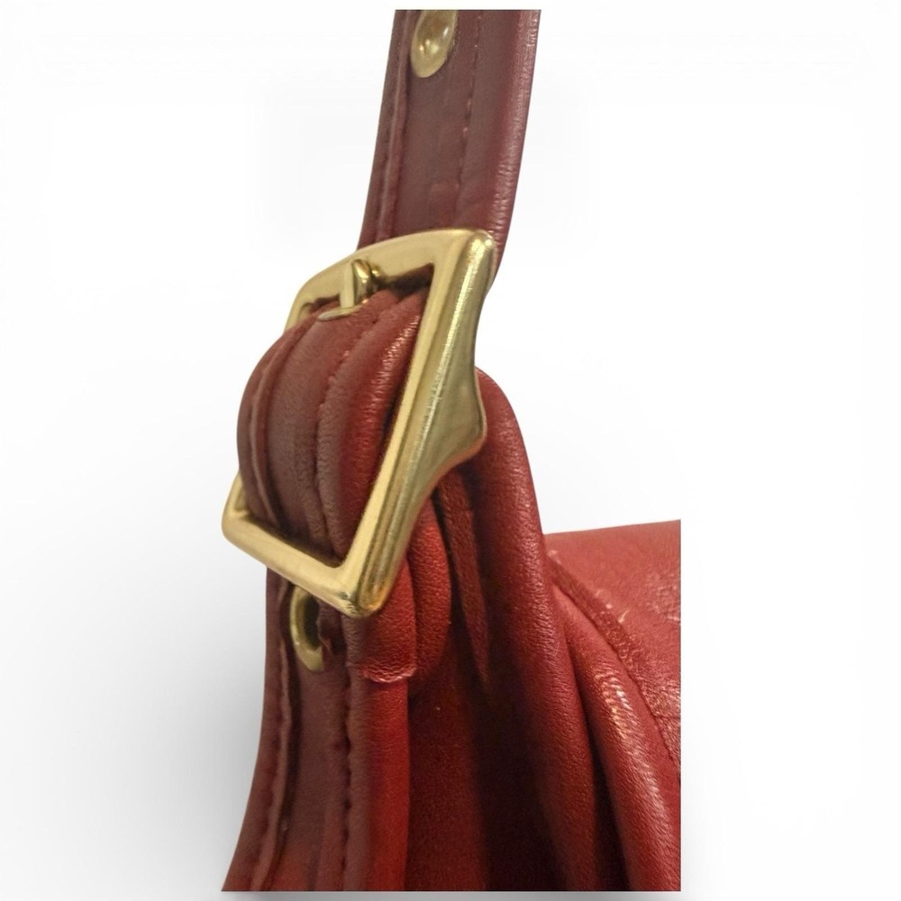 Vintage 90s Coach Legacy Rambler 9061 Red Glove Leather Brass Crossbody Bag RARE - Picture 4 of 8